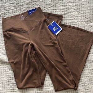 Women's High Rise Crossover Waistband
Flare Leggings - JoyLab Brown XS